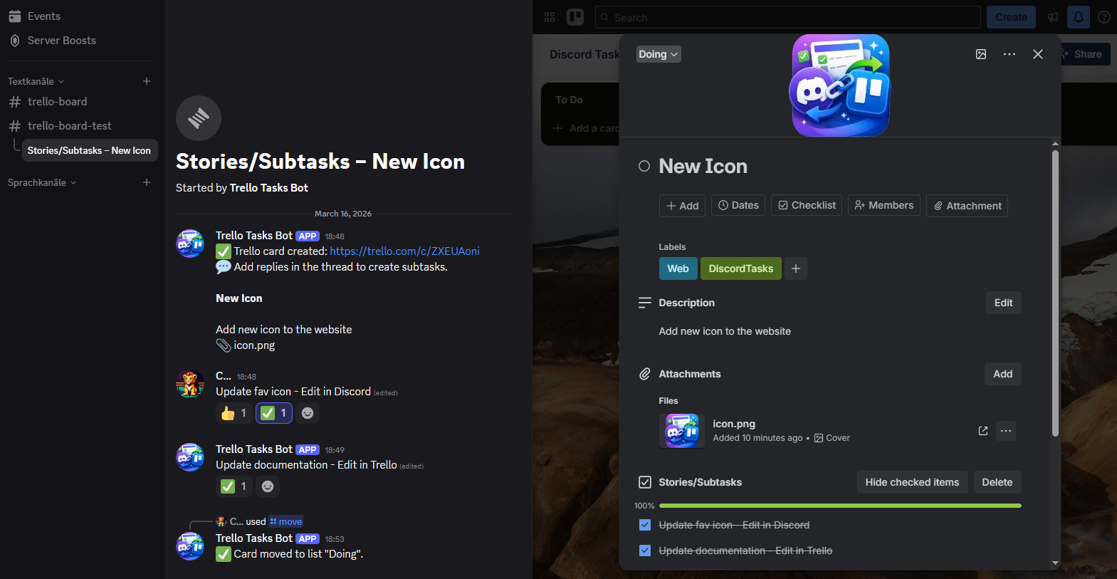 Discord Tasks in action